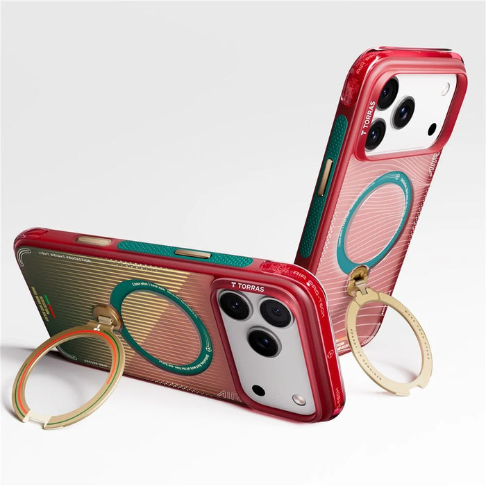 TORRAS Ostand Q3 Air for iPhone 17 Pro Max Magnetic Case 360° Rotating Kickstand TPU PC Phone Cover, FPF Limited Edition - Glory Slash - 4