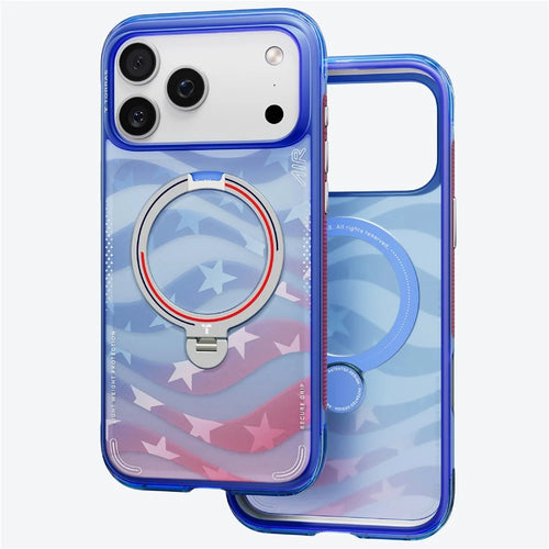 TORRAS Ostand Q3 Air for iPhone 17 Pro Magnetic Case 360° Rotating Kickstand Shockproof Cover, Football Team Limited Edition - US Starlight - 1