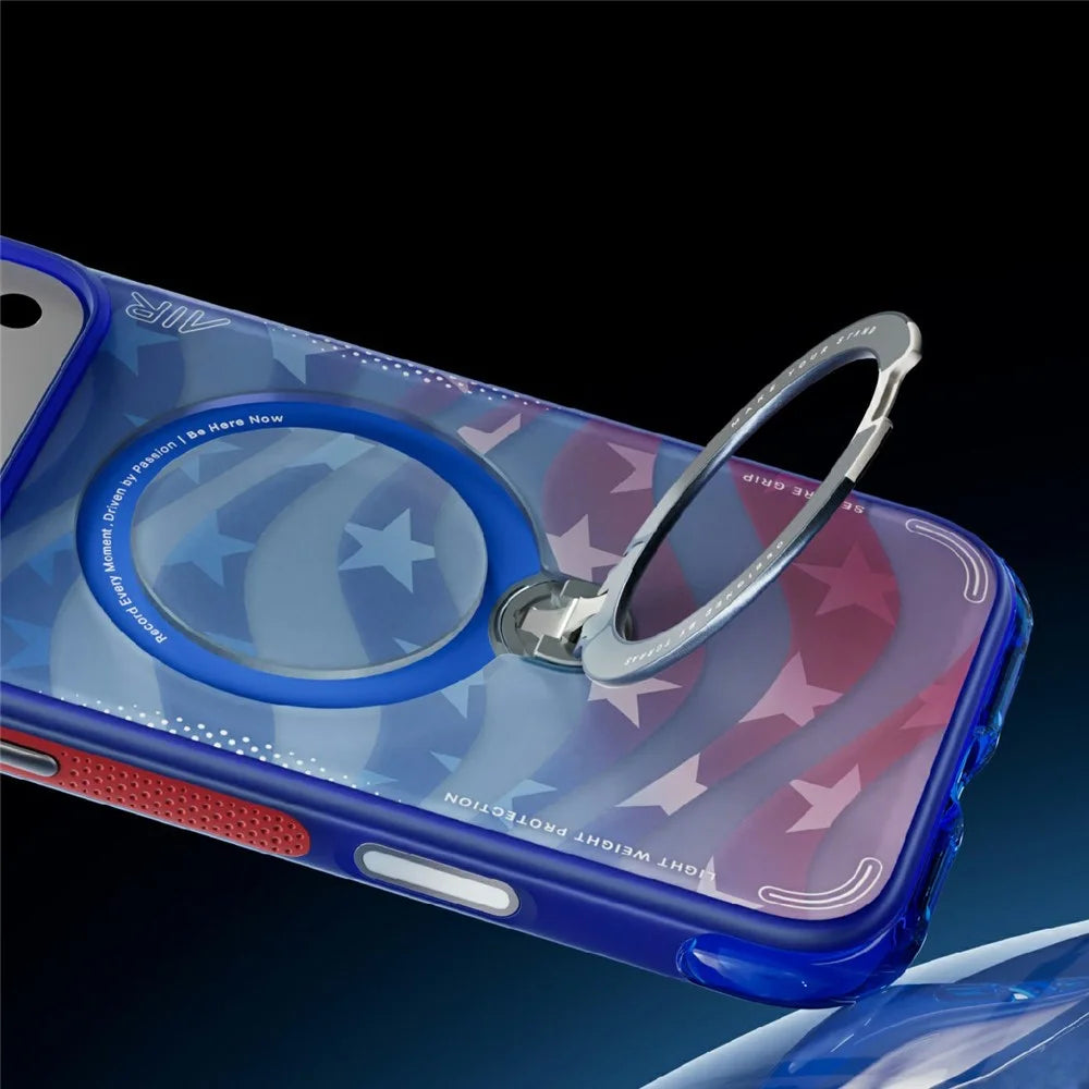 TORRAS Ostand Q3 Air for iPhone 17 Pro Magnetic Case 360° Rotating Kickstand Shockproof Cover, Football Team Limited Edition - US Starlight - 7