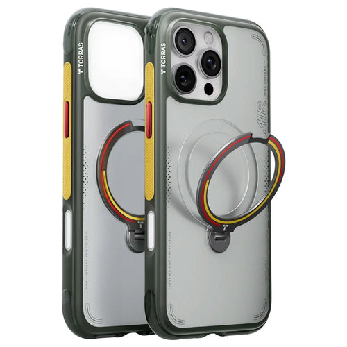 TORRAS Ostand Q3 Air for iPhone 16 Pro Max Magnetic Case 360° Rotating Kickstand Shockproof Cover, Football Team Limited Edition - Germany Iron - 1