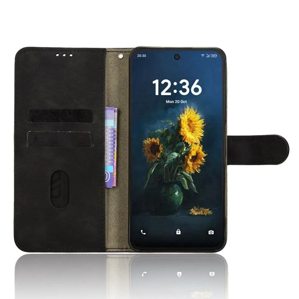 For TCL NxtPaper 70 Pro 5G Leather Case Skin Feel Anti Drop Wallet Stand Flip Phone Cover - Black - 2