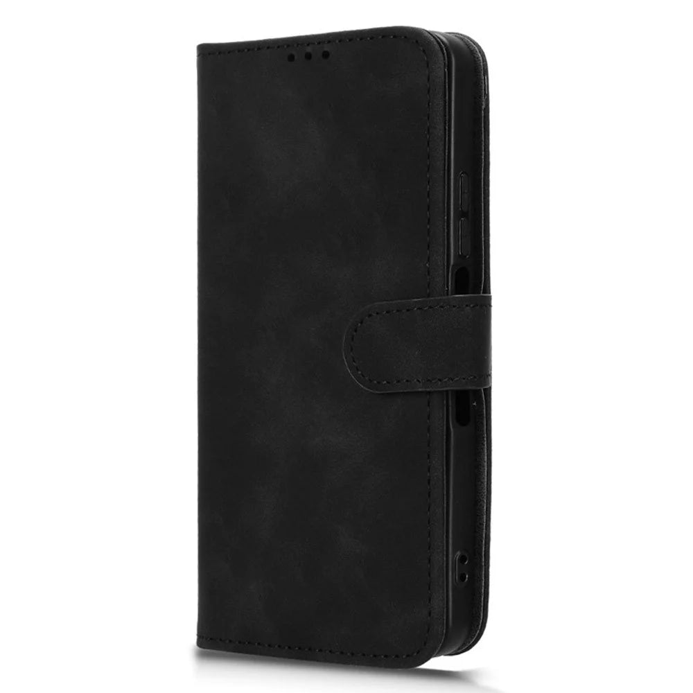 For TCL NxtPaper 70 Pro 5G Leather Case Skin Feel Anti Drop Wallet Stand Flip Phone Cover - Black - 5