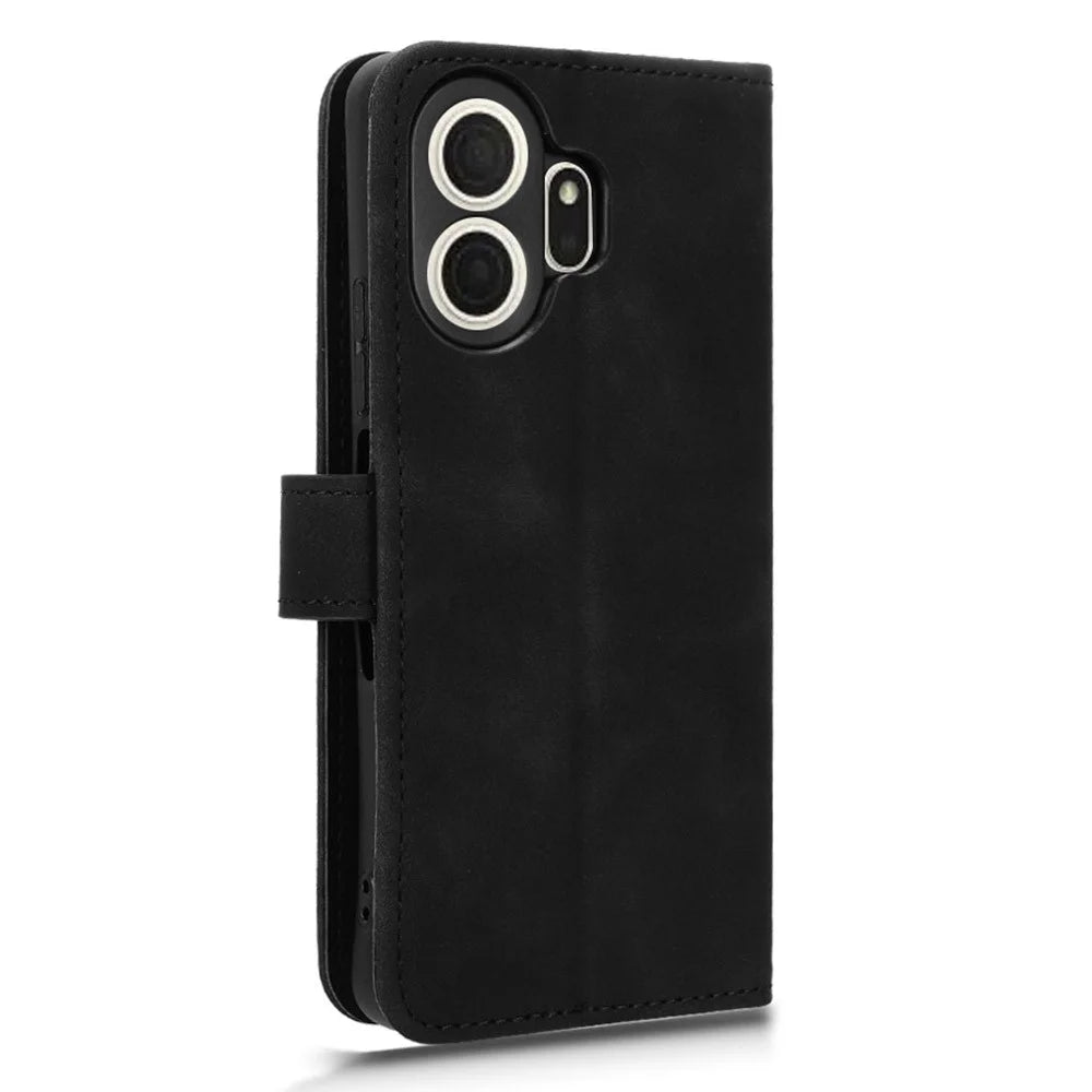 For TCL NxtPaper 70 Pro 5G Leather Case Skin Feel Anti Drop Wallet Stand Flip Phone Cover - Black - 6