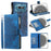 For Nothing Phone (4a) Wallet Case Mandala Flower Pattern PU Leather Phone Cover with Wrist Strap - Blue - 1