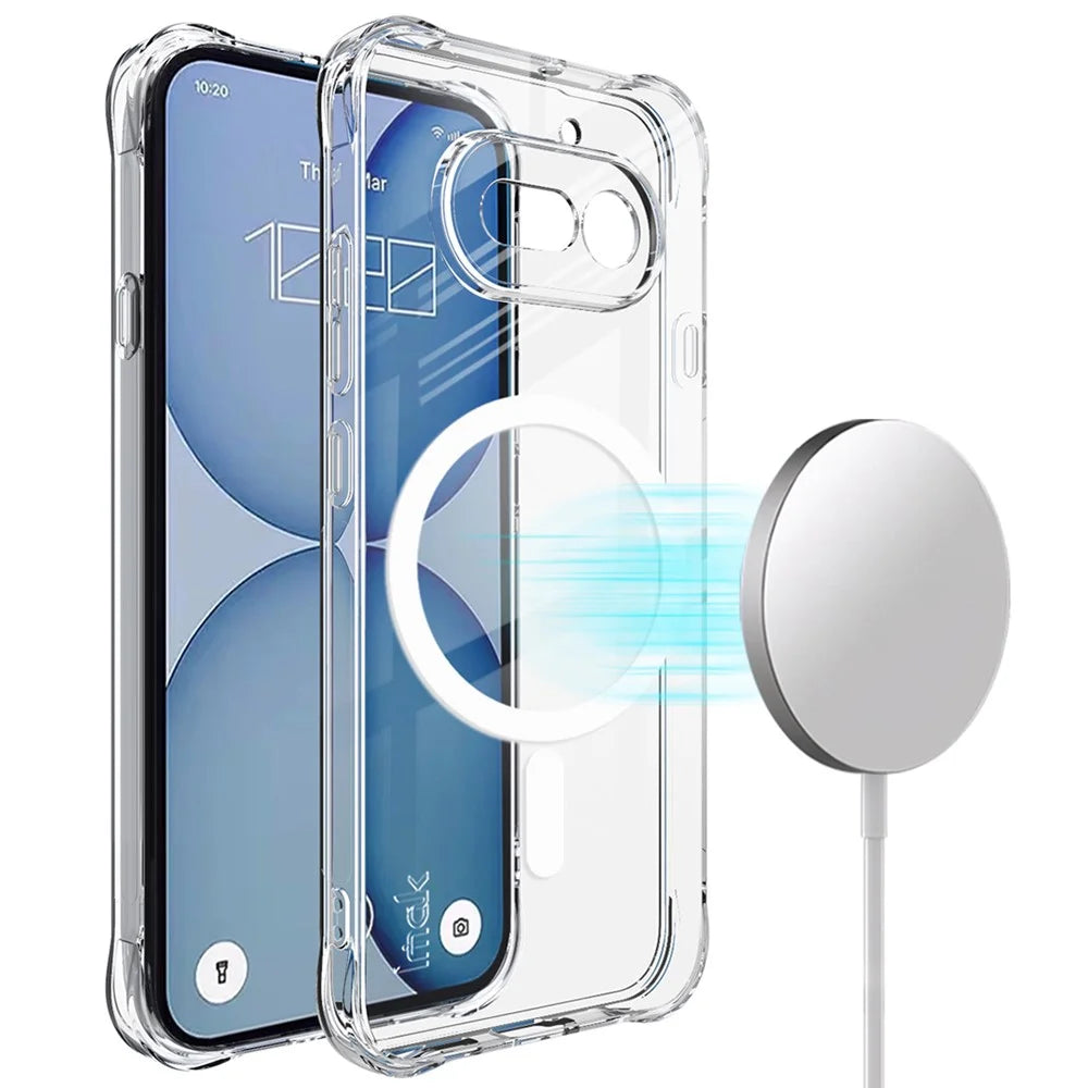 IMAK for Nothing Phone (4a) Magnetic Case Airbag Shockproof Protection TPU Phone Cover - Transparent - 1