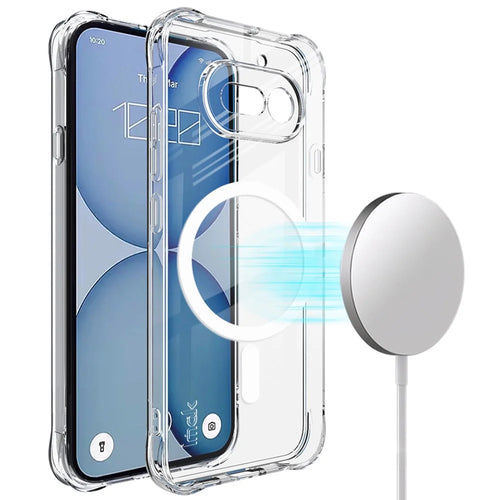 IMAK for Nothing Phone (4a) Magnetic Case Airbag Shockproof Protection TPU Phone Cover - Transparent - 1