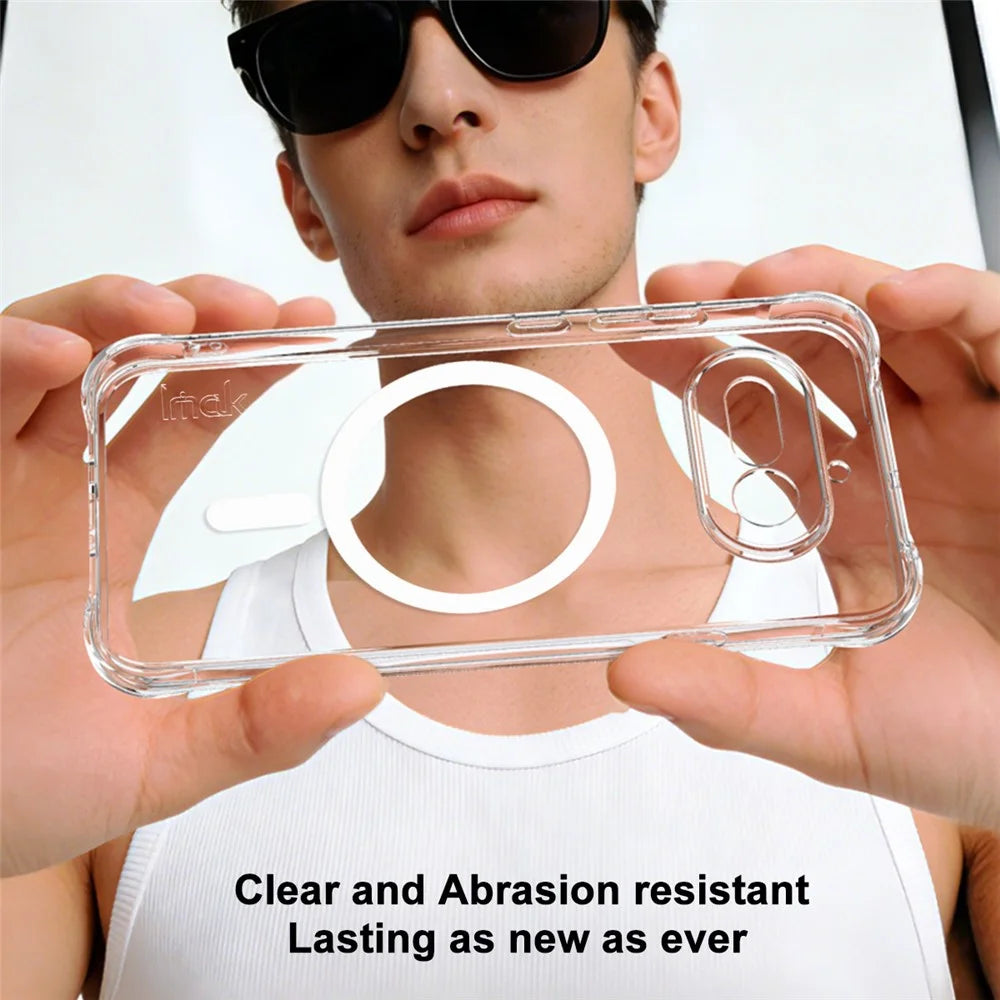 IMAK for Nothing Phone (4a) Magnetic Case Airbag Shockproof Protection TPU Phone Cover - Transparent - 4