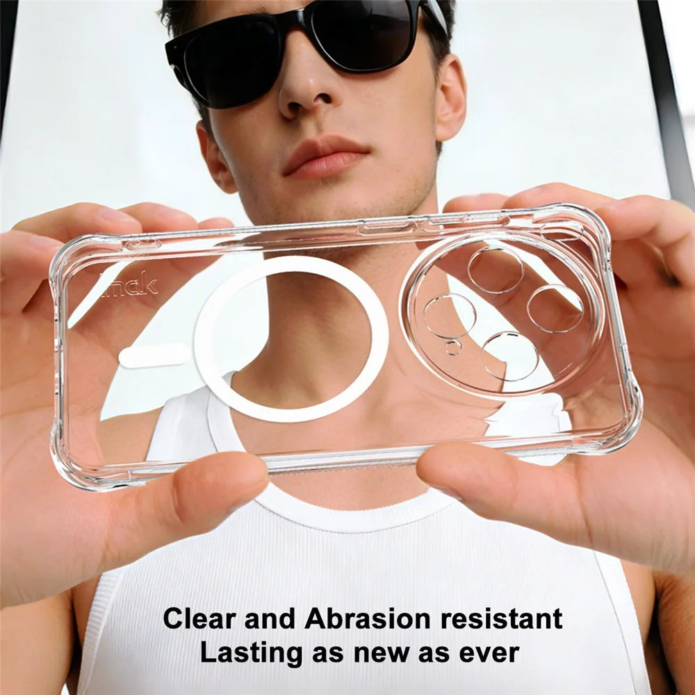 IMAK for vivo X300 5G Magnetic Case Airbag Shockproof Protection TPU Phone Cover - Transparent - 4