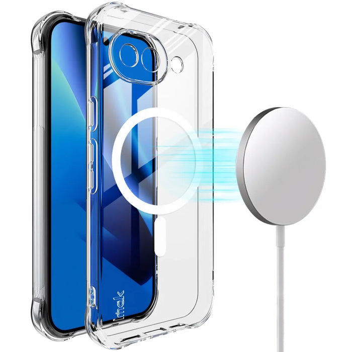 IMAK for Google Pixel 10a Magnetic Case Airbag Shockproof Protection TPU Phone Cover - Transparent - 1