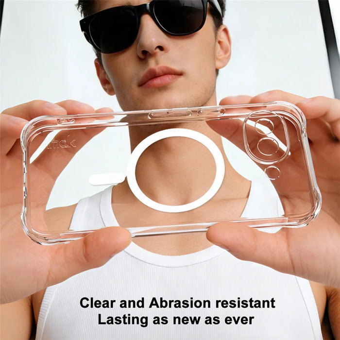 IMAK for Google Pixel 10a Magnetic Case Airbag Shockproof Protection TPU Phone Cover - Transparent - 4