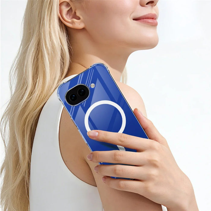 IMAK for Google Pixel 10a Magnetic Case Airbag Shockproof Protection TPU Phone Cover - Transparent - 5