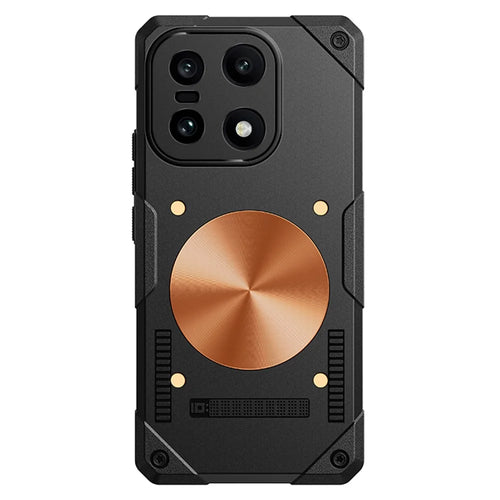 For OnePlus 15 5G Case Copper Heat Dissipation TPU + Metal Cooling Phone Cover Support Magnetic Car Mount - Black - 1