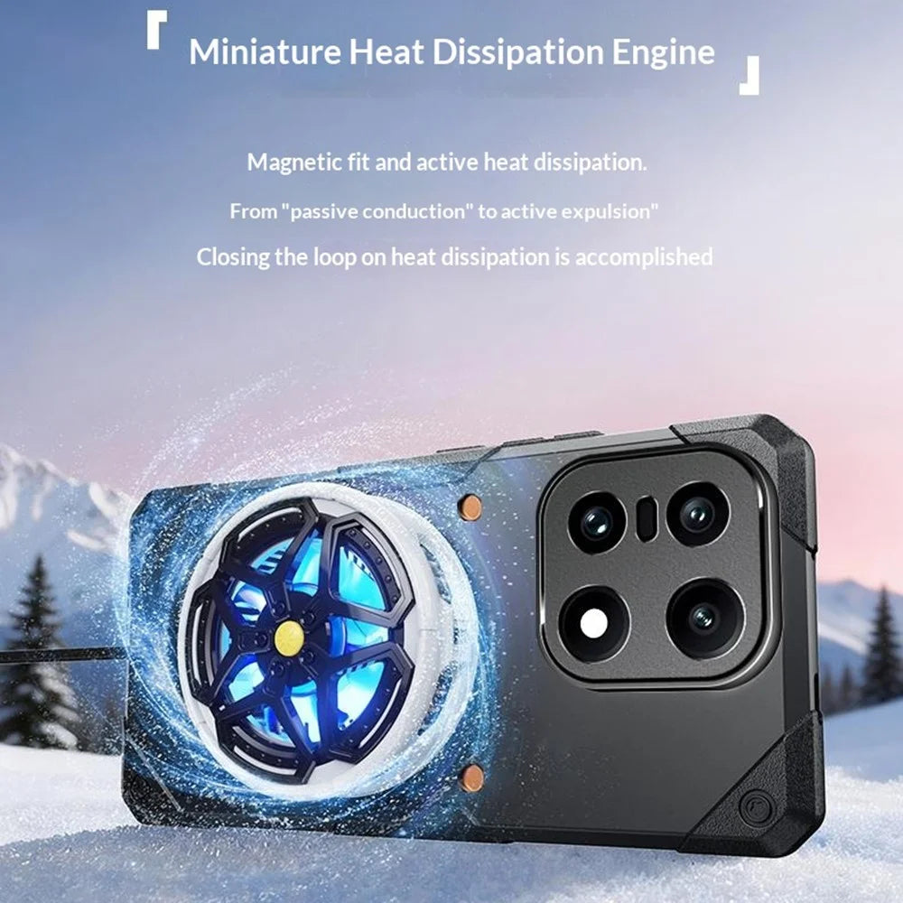 For OnePlus 15 5G Case Copper Heat Dissipation TPU + Metal Cooling Phone Cover Support Magnetic Car Mount - Black - 4