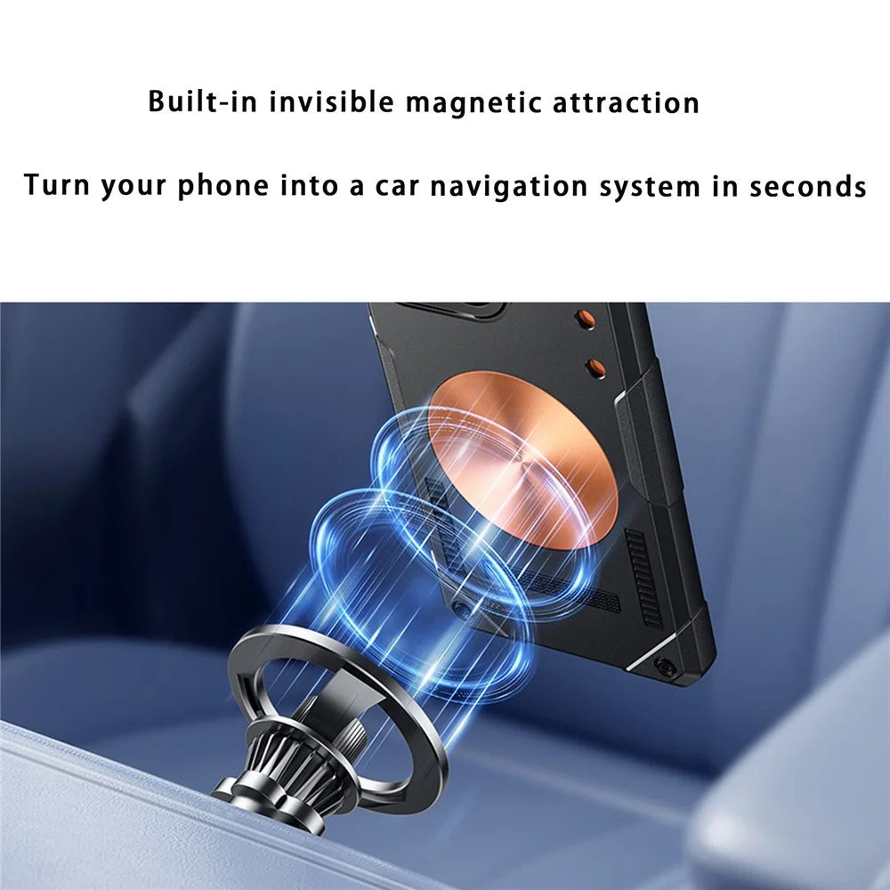 For OnePlus 15T 5G Case Copper Heat Dissipation TPU + Metal Cooling Phone Cover Support Magnetic Car Mount - Black - 2