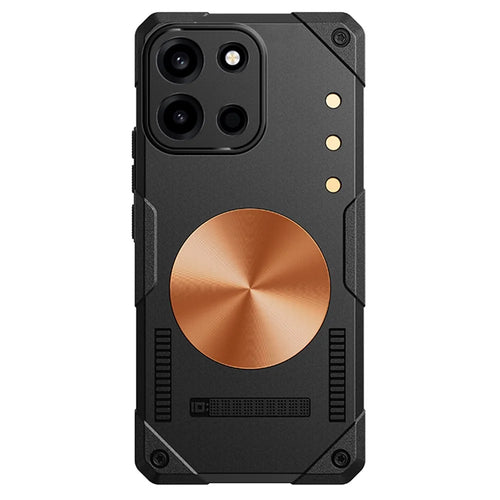 For OnePlus Nord CE6 5G / Nord 6 5G / Turbo 6V 5G / Turbo 6 5G Case Copper Heat Dissipation TPU + Metal Cooling Phone Cover Support Magnetic Car Mount - Black - 1