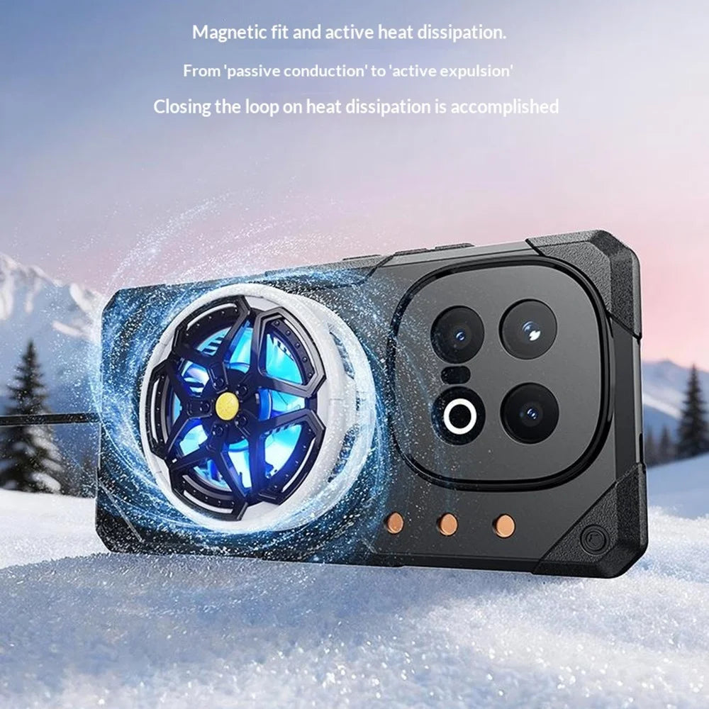 For vivo iQOO 15 Ultra 5G Case Copper Heat Dissipation TPU + Metal Cooling Phone Cover Support Magnetic Car Mount - Black - 6