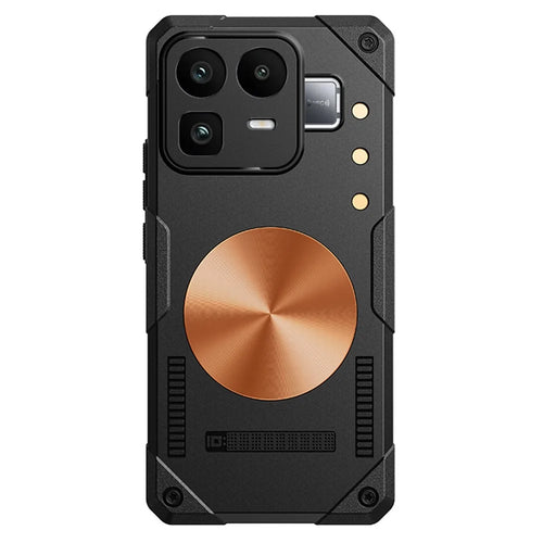 For Realme Neo8 5G Case Copper Heat Dissipation TPU + Metal Cooling Phone Cover Support Magnetic Car Mount - Black - 1