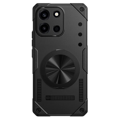 For OnePlus Nord CE6 5G / Nord 6 5G / Turbo 6V 5G / Turbo 6 5G Magnetic Case 360° Rotating Ring Kickstand TPU Phone Cover - Black - 1