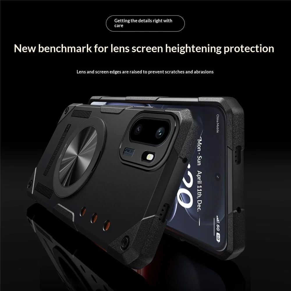 For OnePlus Ace 6 5G Magnetic Case 360° Rotating Ring Kickstand TPU Phone Cover - Black - 7