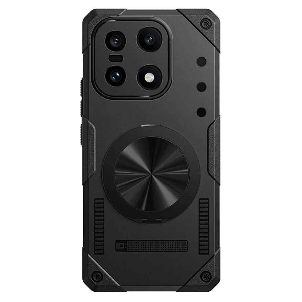 For OnePlus 15 5G Magnetic Case 360° Rotating Ring Kickstand TPU Phone Cover - Black - 1