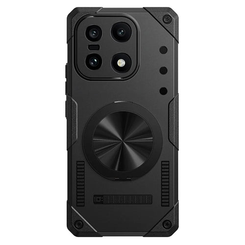For OnePlus 15 5G Magnetic Case 360° Rotating Ring Kickstand TPU Phone Cover - Black - 1