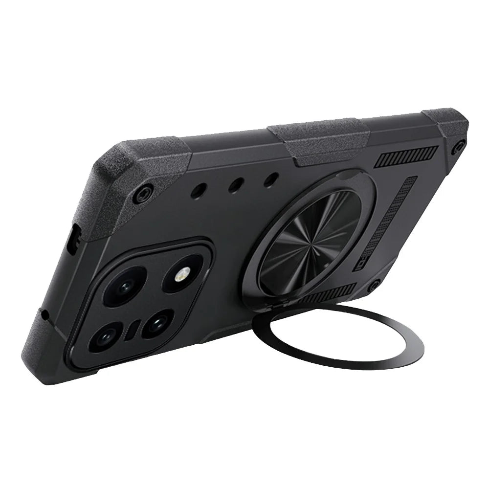 For OnePlus 15 5G Magnetic Case 360° Rotating Ring Kickstand TPU Phone Cover - Black - 2