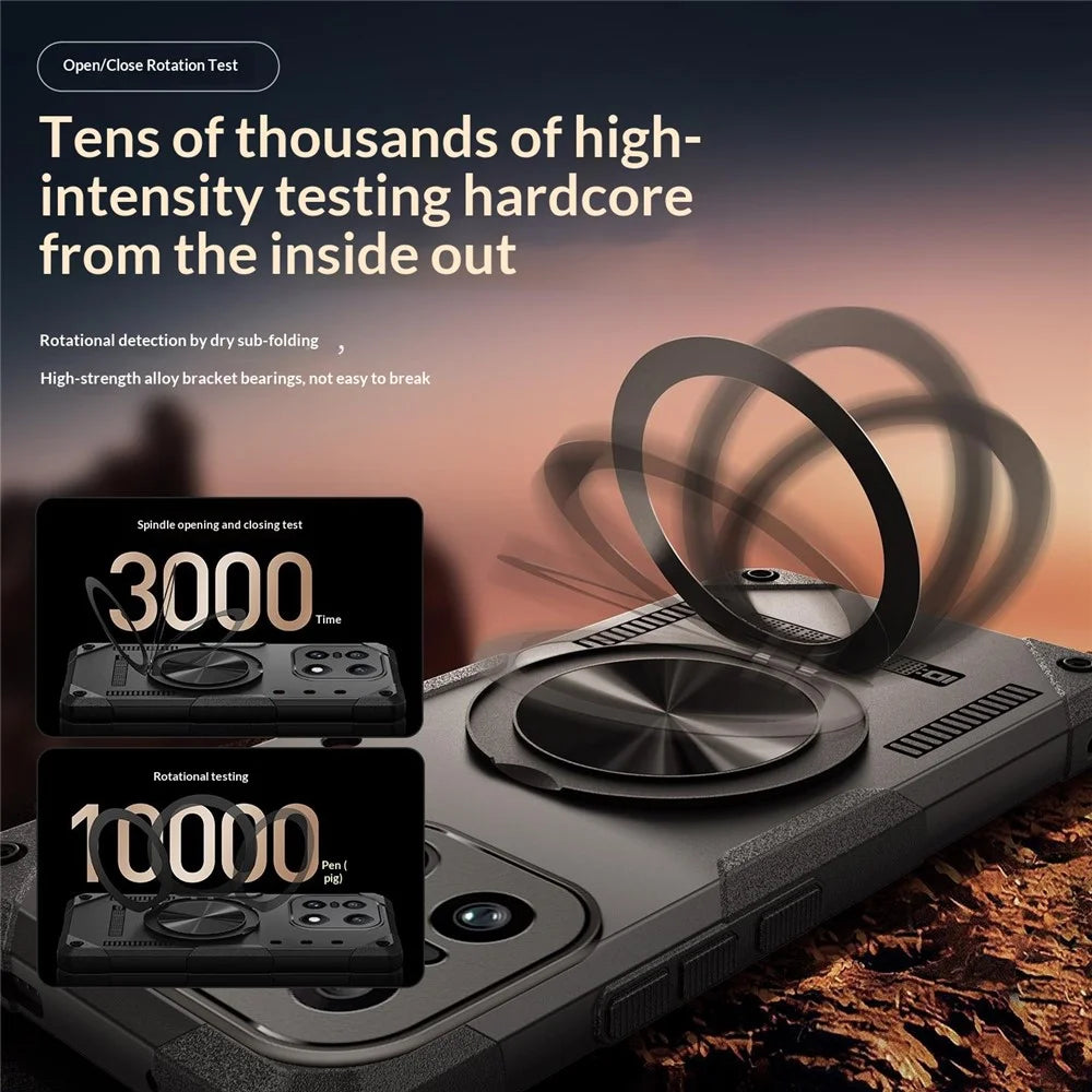 For OnePlus 15 5G Magnetic Case 360° Rotating Ring Kickstand TPU Phone Cover - Black - 5