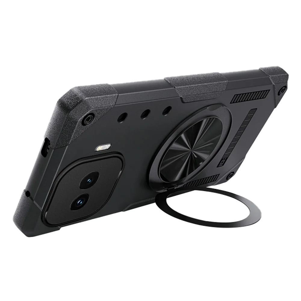 For vivo iQOO Z11 Turbo 5G Magnetic Case 360° Rotating Ring Kickstand TPU Phone Cover - Black - 2
