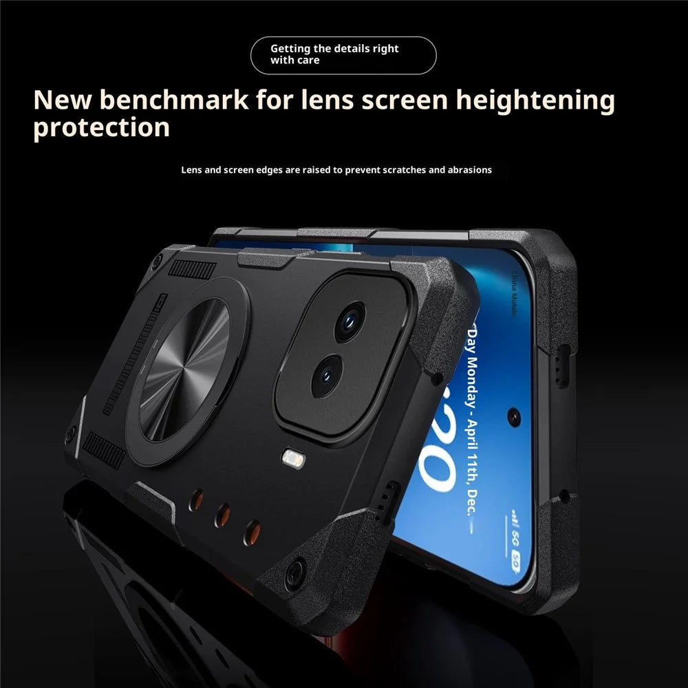 For vivo iQOO Z11 Turbo 5G Magnetic Case 360° Rotating Ring Kickstand TPU Phone Cover - Black - 4