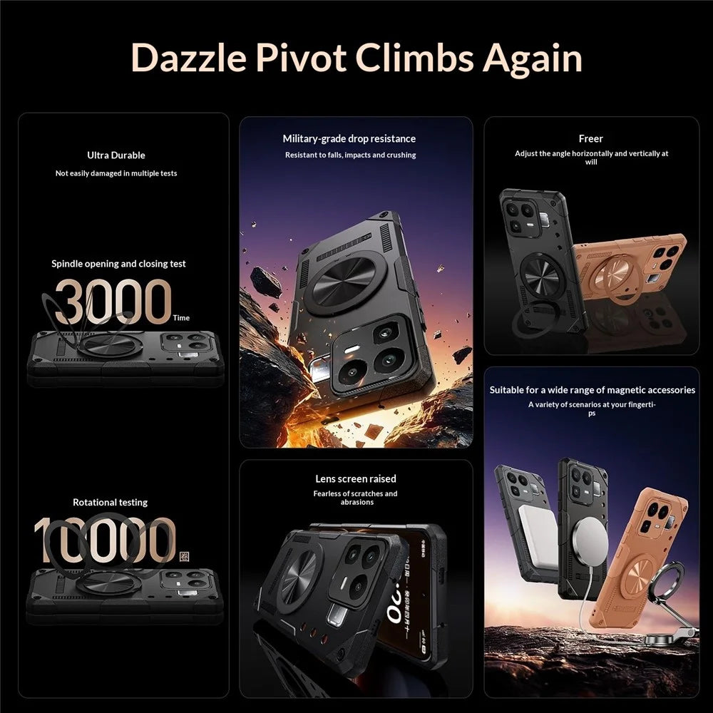 For Realme Neo8 5G Magnetic Case 360° Rotating Ring Kickstand TPU Phone Cover - Black - 3