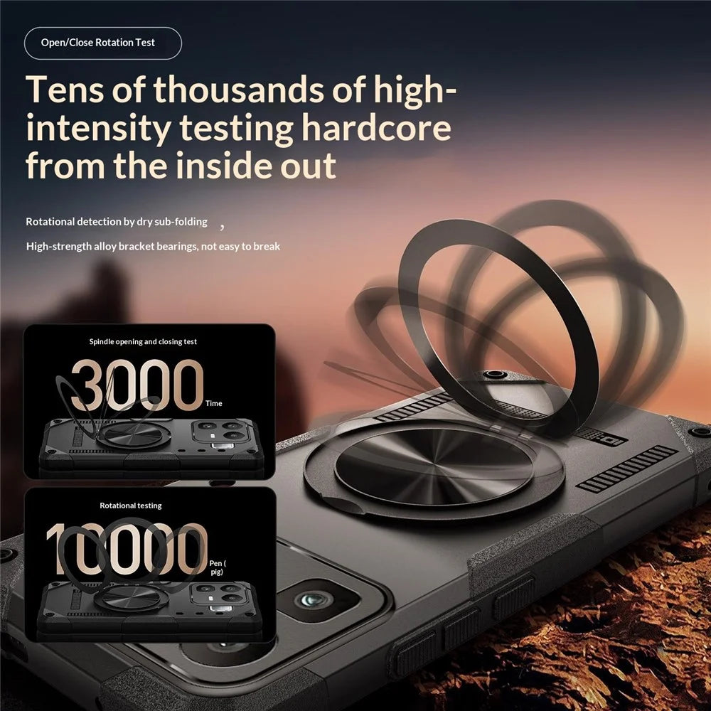 For Realme Neo8 5G Magnetic Case 360° Rotating Ring Kickstand TPU Phone Cover - Black - 5