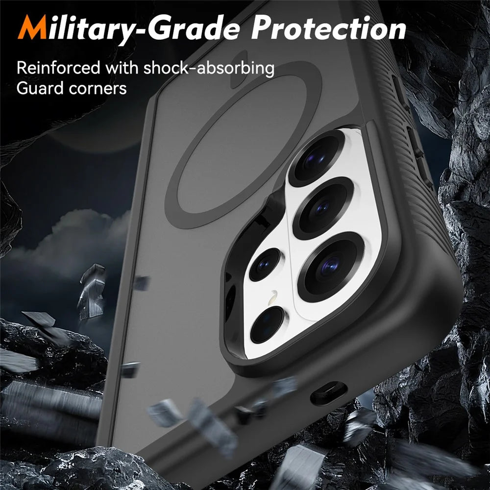 For Samsung Galaxy S26 Ultra Magnetic Phone Case 3 in 1 Translucent Skin Touch PC TPU Back Cover with PET Screen Film - Black - 2