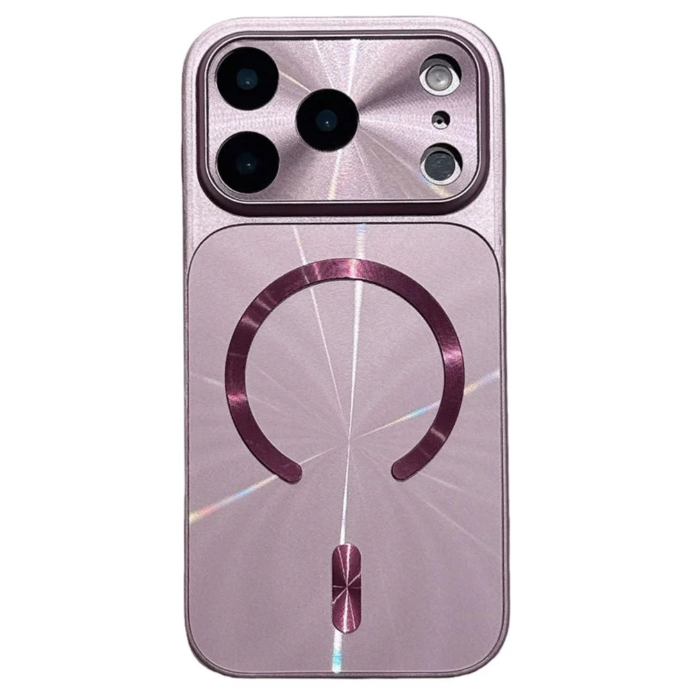 For iPhone 17 Pro Magnetic Case Aurora CD Pattern TPU + PC Phone Cover Compatible with Magsafe - Purple - 1