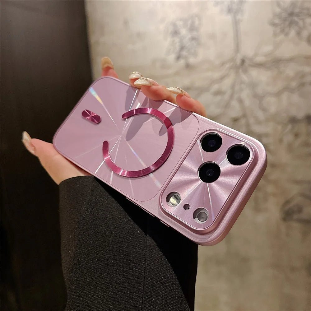For iPhone 17 Pro Magnetic Case Aurora CD Pattern TPU + PC Phone Cover Compatible with Magsafe - Purple - 2