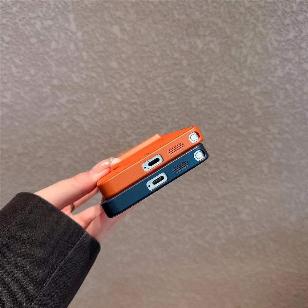 For Samsung Galaxy S25 Ultra Magnetic Case TPU + PC + PU Leather Protective Cover - Orange - 6