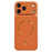 For iPhone 17 Pro Max Magnetic Case Aurora CD Pattern PU Leather + TPU + PC Phone Cover Compatible with Magsafe - Orange - 1
