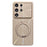 For Samsung Galaxy S26 Ultra Magnetic Case with 360° Rotating Ring Kickstand Aurora CD Pattern TPU + PC Phone Cover - Gold - 1