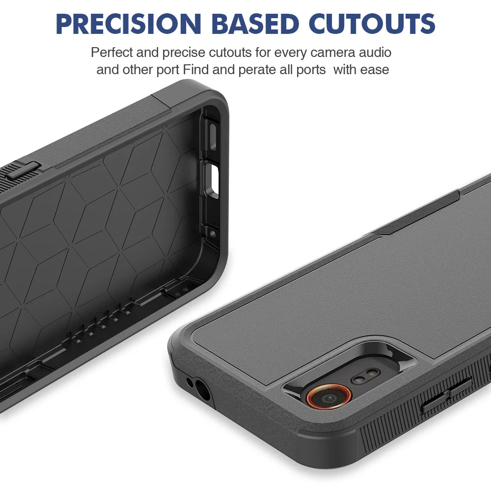 For Samsung Galaxy Xcover7 Case 2 in 1 PC + TPU Shockproof Phone Cover - Black - 5