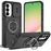 For Samsung Galaxy A56 5G / Galaxy A36 5G Magnetic Case Slide Camera Cover Rotary Kickstand PC + TPU Phone Shell - Black - 1
