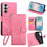 For Samsung Galaxy S26+ Case PU Leather Wallet Phone Cover Tree Deer Imprinted - Pink - 1