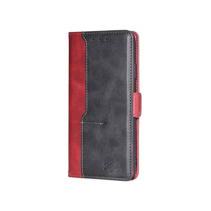For Samsung Galaxy S26+ Case Contrast Color Wallet Leather Phone Cover - Black + Red - 2