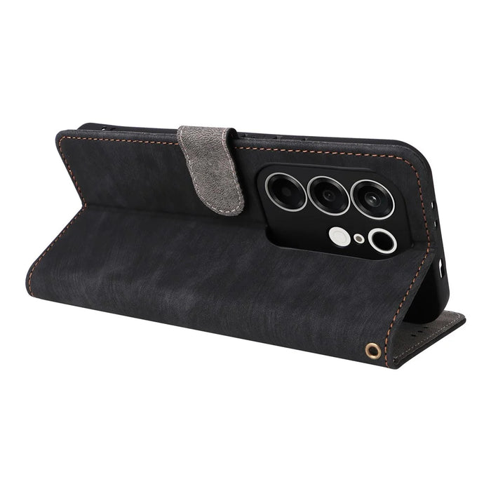 For TECNO Camon 50 4G Case Wallet RFID Blocking PU Leather Phone Cover Stand with Strap - Black - 5
