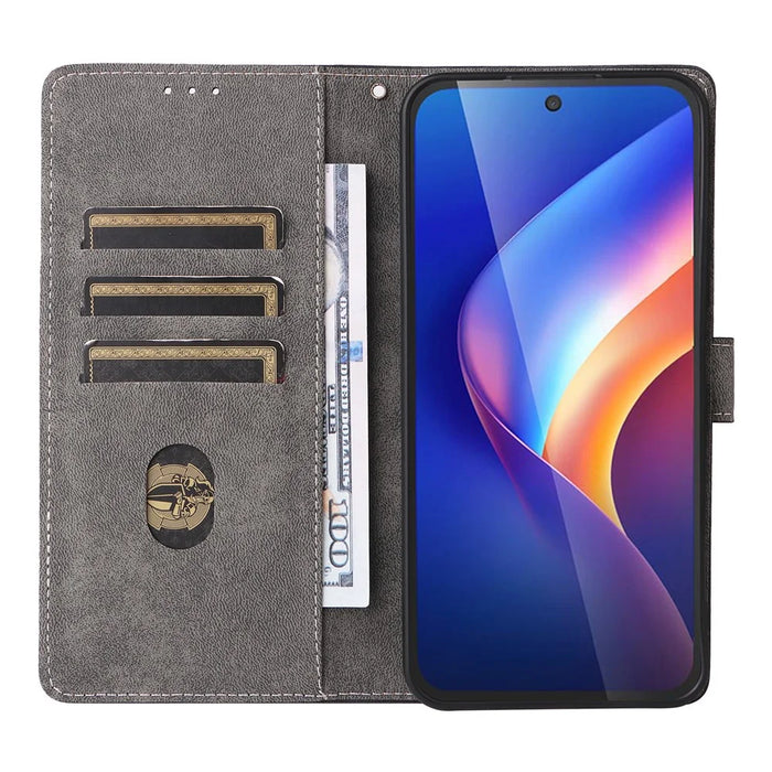 For TCL K70 4G / K70 Power 4G Case Wallet RFID Blocking PU Leather Phone Cover Stand with Strap - Black - 2