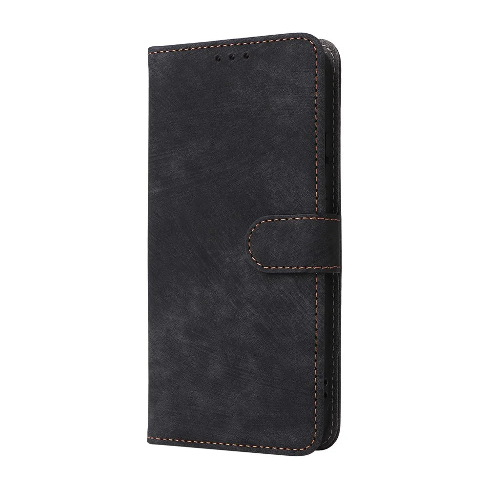 For Realme 16 5G Phone Case Wallet RFID Blocking PU Leather Phone Cover Stand with Strap - Black - 7