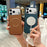 For iPhone 17 Pro Magnetic Case Litchi Texture PU Leather Coated PC + TPU Protective Phone Cover Compatible with Magsafe - Orange - 3