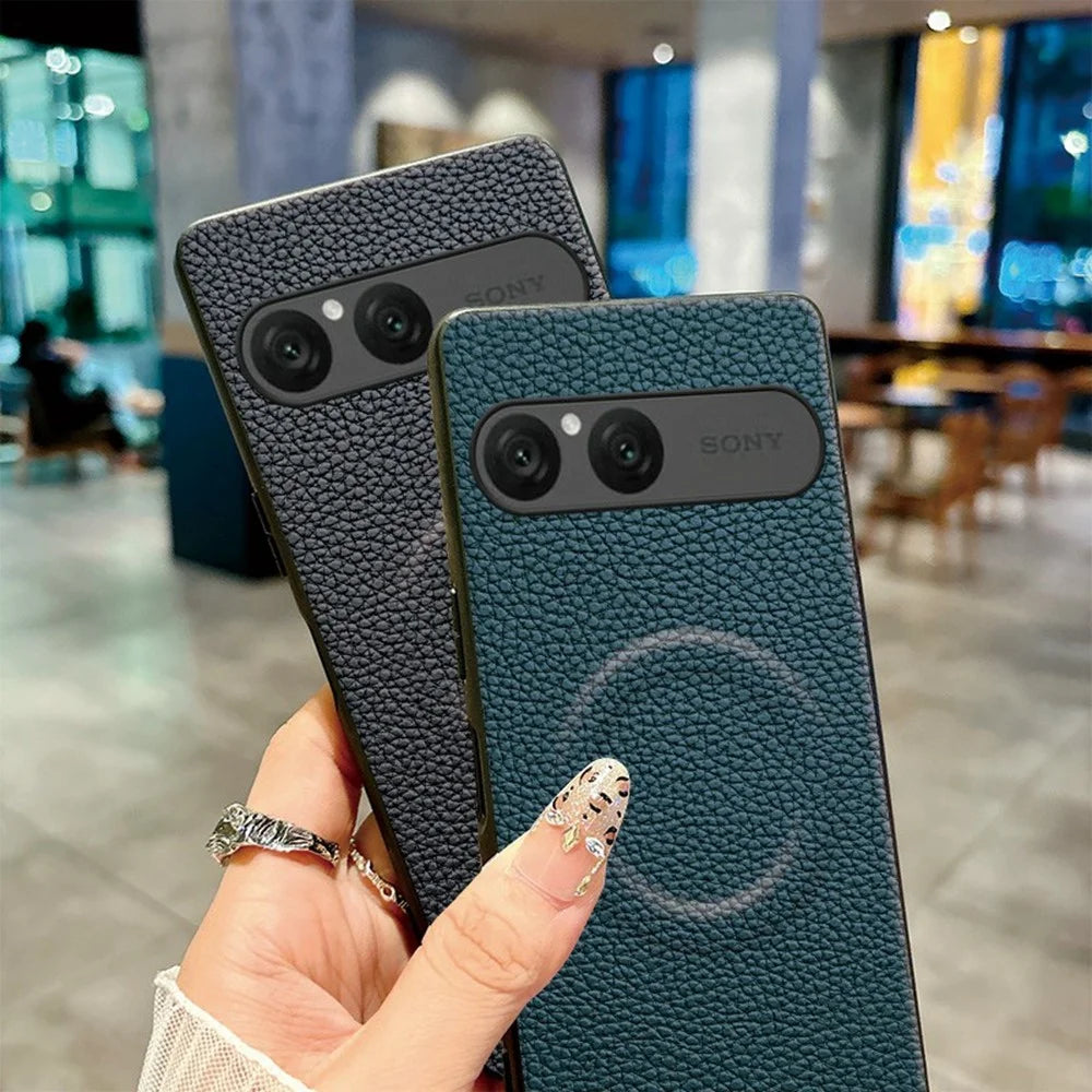 For Sony Xperia 10 VII Magnetic Case Litchi Texture PU Leather Coated PC + TPU Protective Phone Cover - Orange - 4