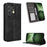 For TECNO Camon 50 4G Leather Case Wallet Stand Retro Texture Phone Cover - Black - 1