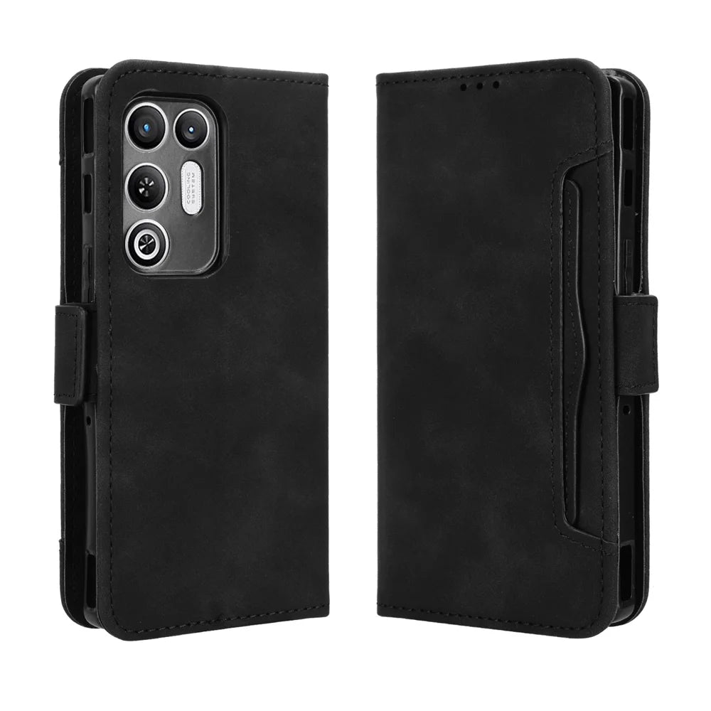 For ZTE nubia RedMagic 11 Air 5G Leather Case Phone Wallet Cover with Multiple Card Slots - Black - 1