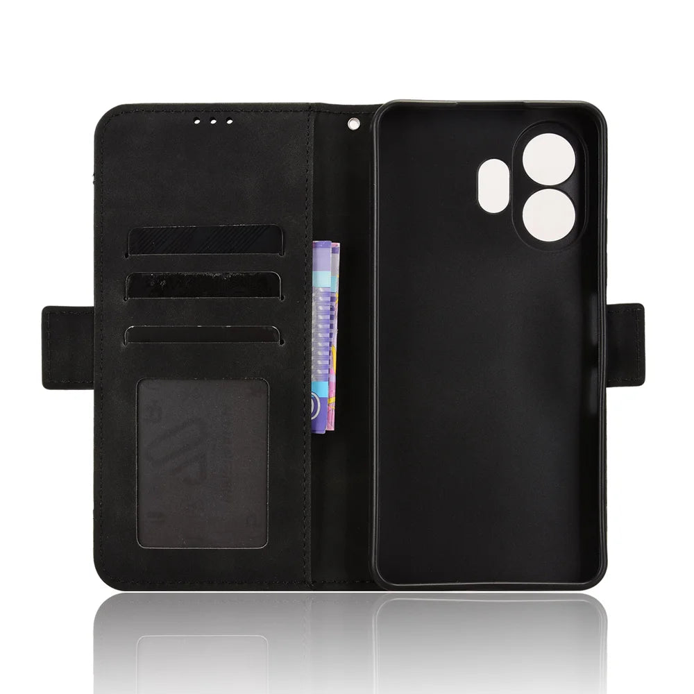For TCL NxtPaper 70 Pro 5G Leather Case Phone Wallet Cover with Multiple Card Slots - Black - 4