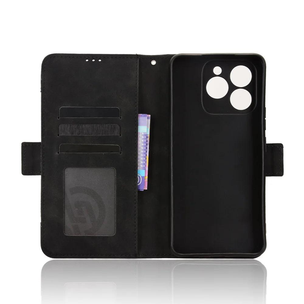 For Cubot Note 60 Leather Case Phone Wallet Cover with Multiple Card Slots - Black - 4